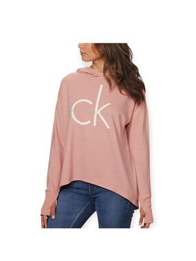 Calvin Klein Jeans Mahogany Rose High Low Hoodie XL